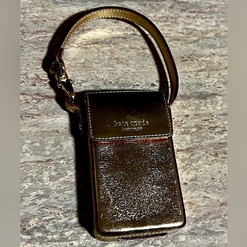 Kate Spade ♠️ metallic gold small iPod bag